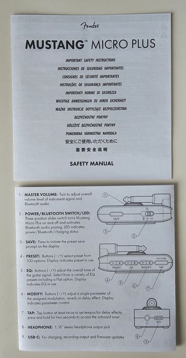 Fender Mustang Micro Plus -  Efeitos para Guitarra