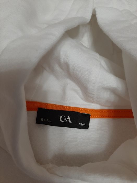 Bluza 134 biala z kotem