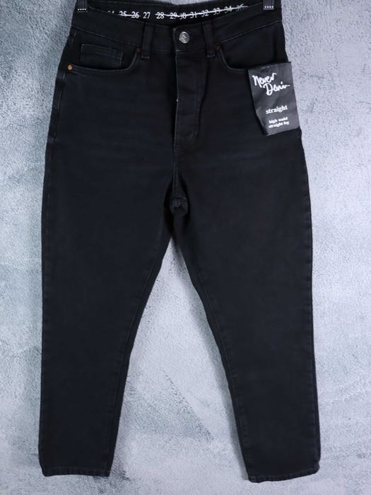 Never Denim nowe jeansy straight high waist wysoki stan proste S 36