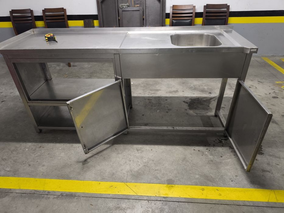 Bancada inox com cuba