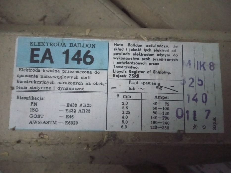 Elektrody EA 146 kwasne niskoweglowe