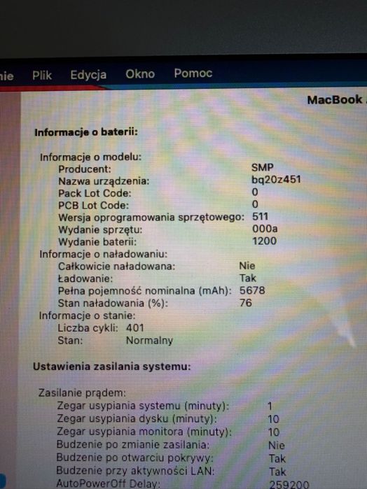 MacBook Air 13,3 cala, Intel Core i5 1,4 GHz/4GB/128GB