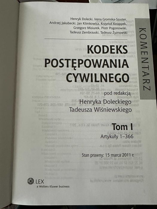 Komentarz do KPC, red. Dolecki,  Wiśniewski 5 tomów.