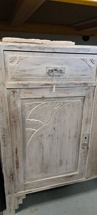 Louceiro com 2 portas e gavetas, restaurado