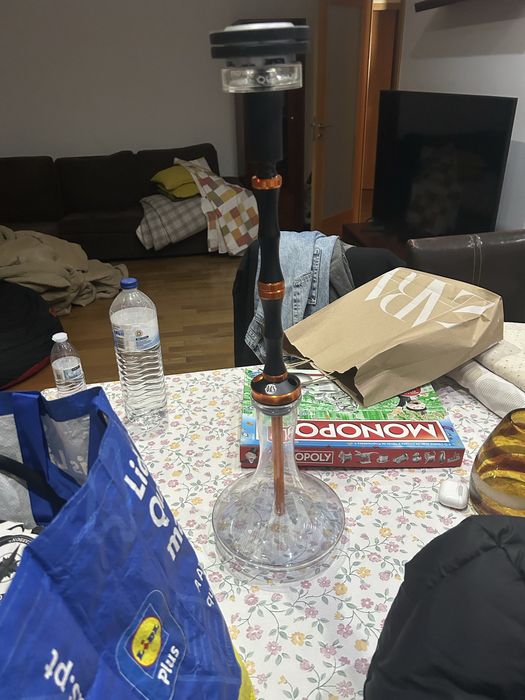 shisha laranja com 3 caixas de carvao e 1.5kg de sabor com quasr