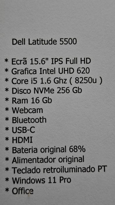 Dell Latitude e5500 / i5 / 16Gb / 256Gb / Garantia