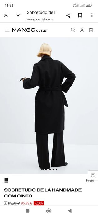 Sobretudo comprido MANGO  Handmade tamanho S