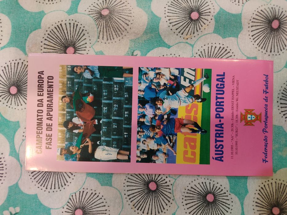 Programa da FPF para o jogo Áustria Portugal 1995