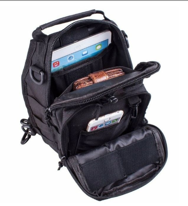 Тактическая сумка через плечо.  Розница. Цвет: чёрный, койот, олива