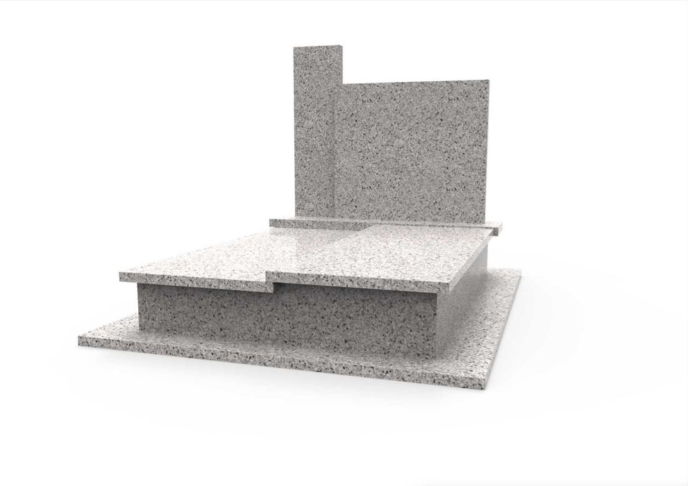 Nagrobek Granitowy Podwójny Pomnik Prosty Porzadny Premium Szary
