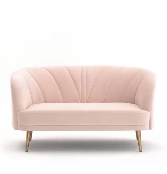 Sofá em Veludo Rosa