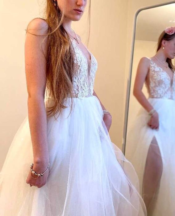 SUKNIA ŚLUBNA nowa, rozmiar 34-38 (możliwe dopasowanie)