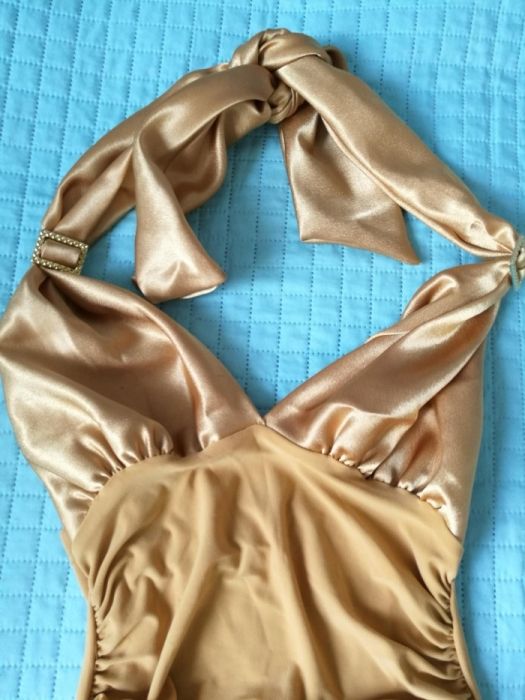 Złota sukienka studniówka wesele