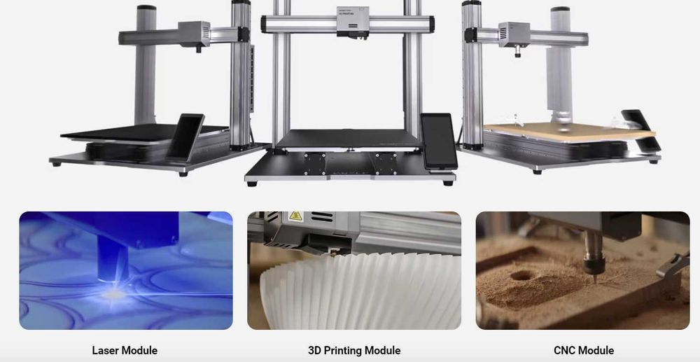 Snapmaker 2.0 A350T Impressora 3D modular 3-em-1