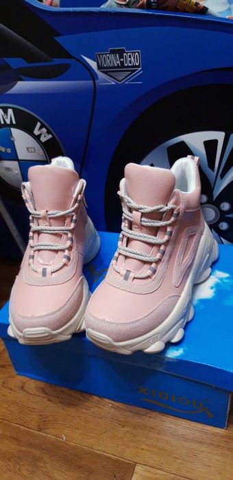 Женские демисезонные ботинки на молнии+шнурках,р.36, в коробке