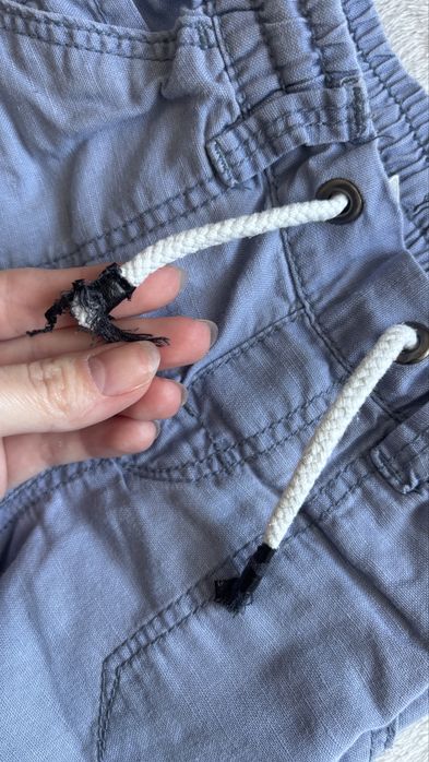 Lniano-bawelniane szorty chłopięce r. 74-80 (wypadają na większe!)