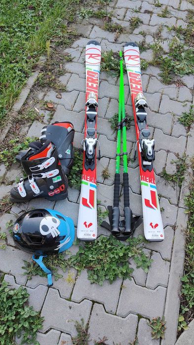 Buty,narty,kije, torba i kask narciarskie męskie