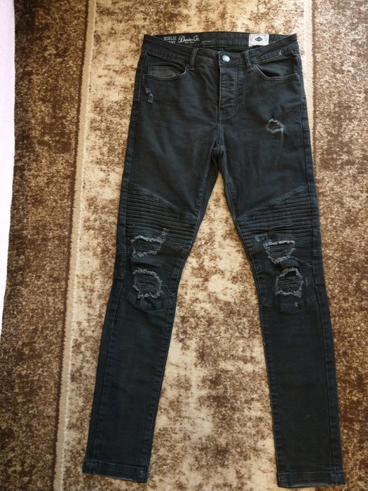 spodnie jeansowe skinny fit z przeszyciami i dziurami Denim&Co