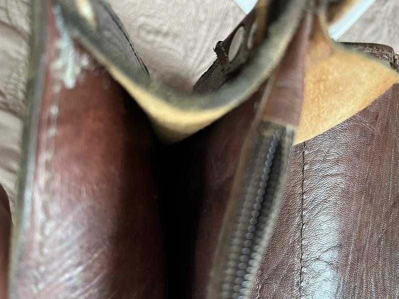 Коричневий шкіряний портфель для документів зі шкіри crazy horse