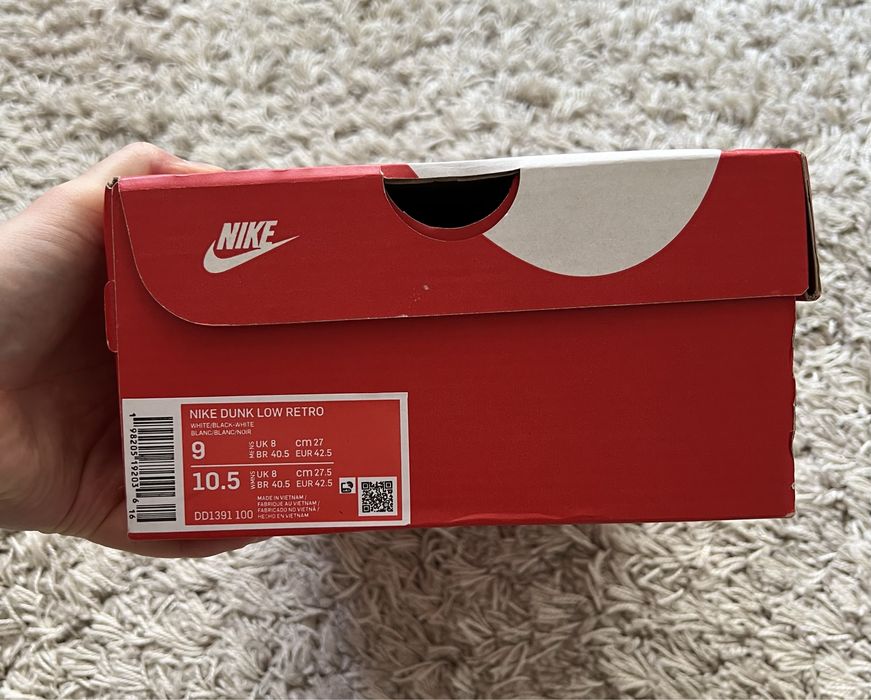 Кросівки Nike Dunk Low Retro White Black 2021 - DD1391-100