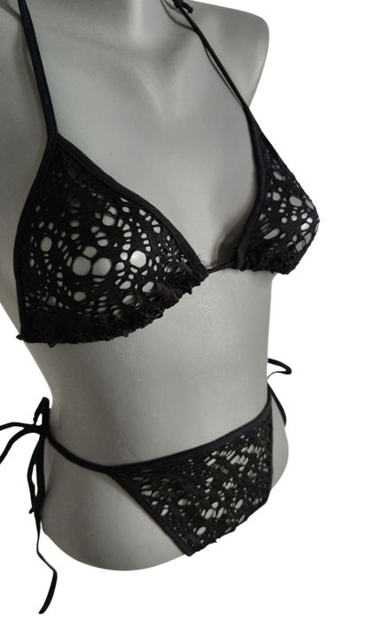 Piękne czarne bikini dwuczęściowy strój kąpielowy
