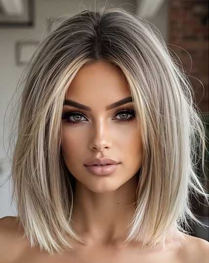 Peruka damska blond ombre krótkie włosy