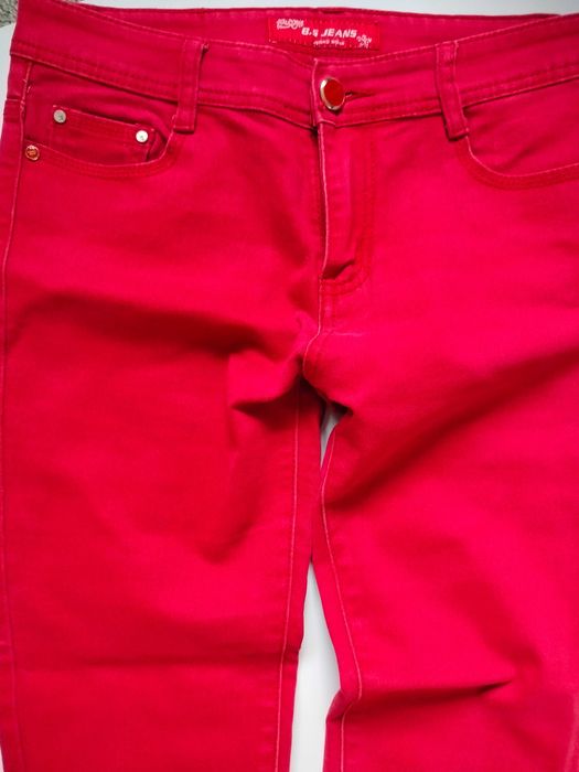 Spodnie czerwone jeans jeansy B.S.Jeans 38 M