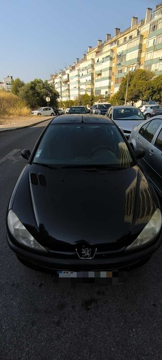 PEUGEOT 206, black, versatile city car for beginners