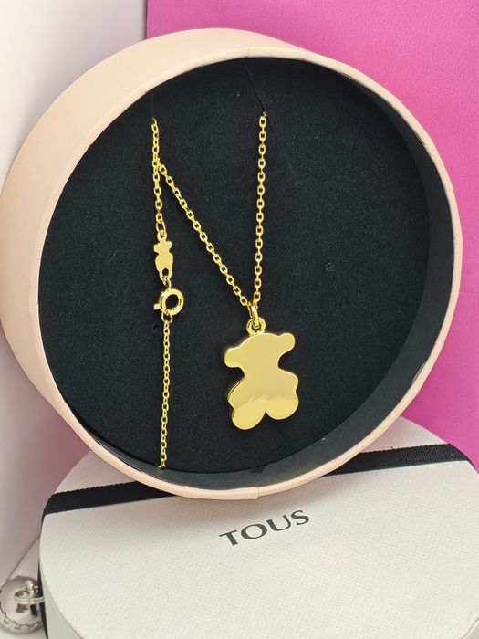 Naszyjnik z misiem 2,9 cm żółte srebro vermeil 925