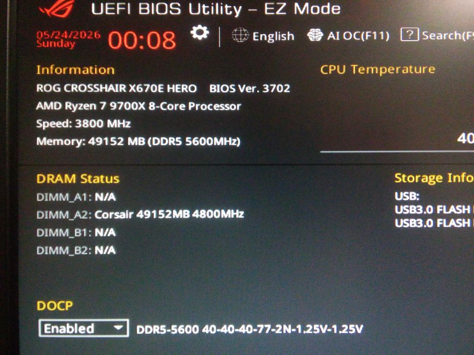 Оперативная память DDR5 Corsair Vengeance RGB Black 5600Mhz 48Gb