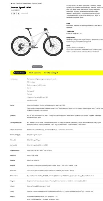 Rower górski Scott Spark 920 - Rozmiar L