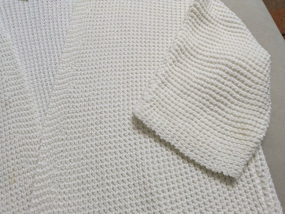 Casaco de malha branco da Pull&Bear
