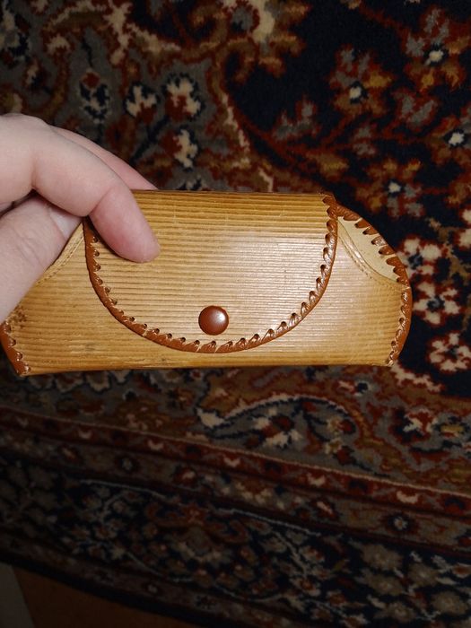 Винтажный футляр для очков 20 лет Победы натуральная кожа 1965 год