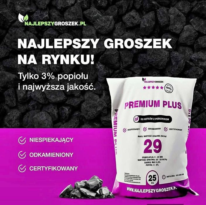 Groszek Premium Plus 29Mj Popiół max 3%, HDS