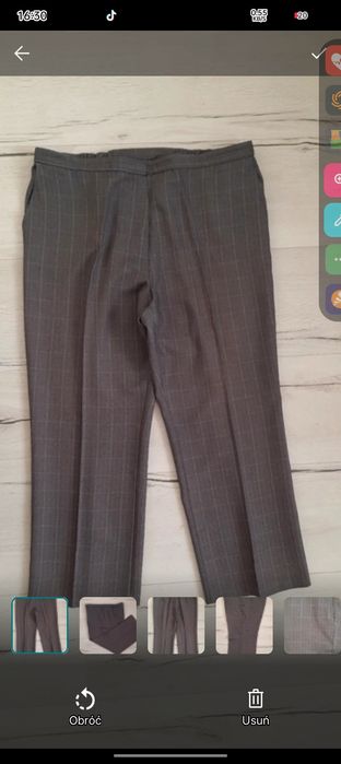 Spodnie szare krata pepitka 48 4XL