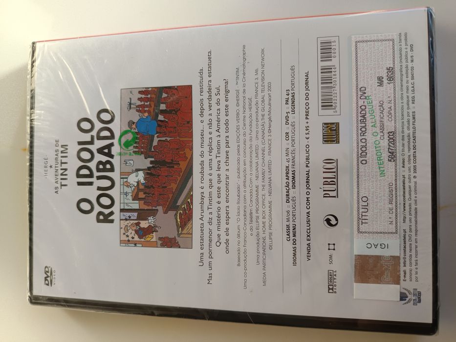 DVD as aventuras de Tintim - novo plastificado