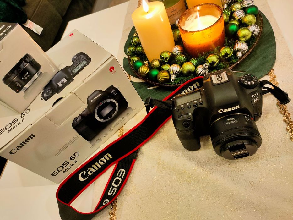 Canon EOS 6D Mark II + Canon EF 50mm f/1.8 + statyw PREZENT ŚWIĄTECZNY