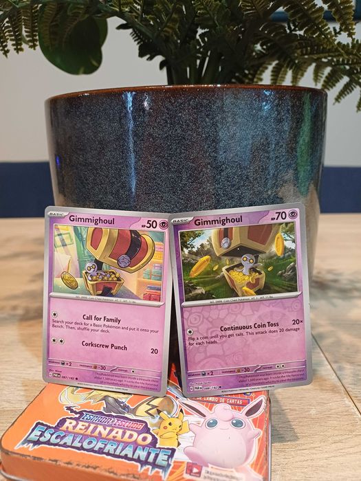 2 Cartas Pokémon Gimmighoul #87 e Gimmighoul [Reverse Holo] #88