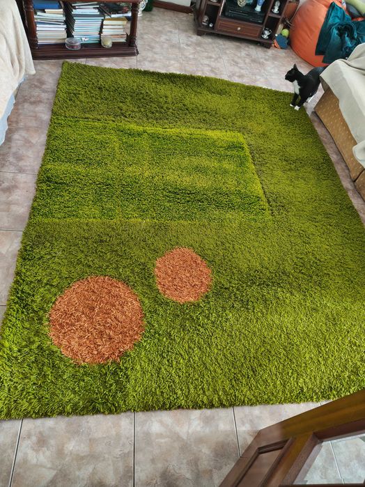 Tapete com pêlo verde 2x2m