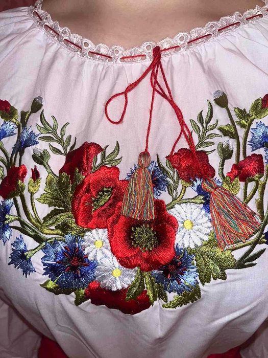 Нарядный костюм с ручной вышивкой в украинском стиле:вышиванка + юбка