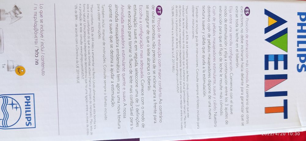 Bomba tira leite Philips avent