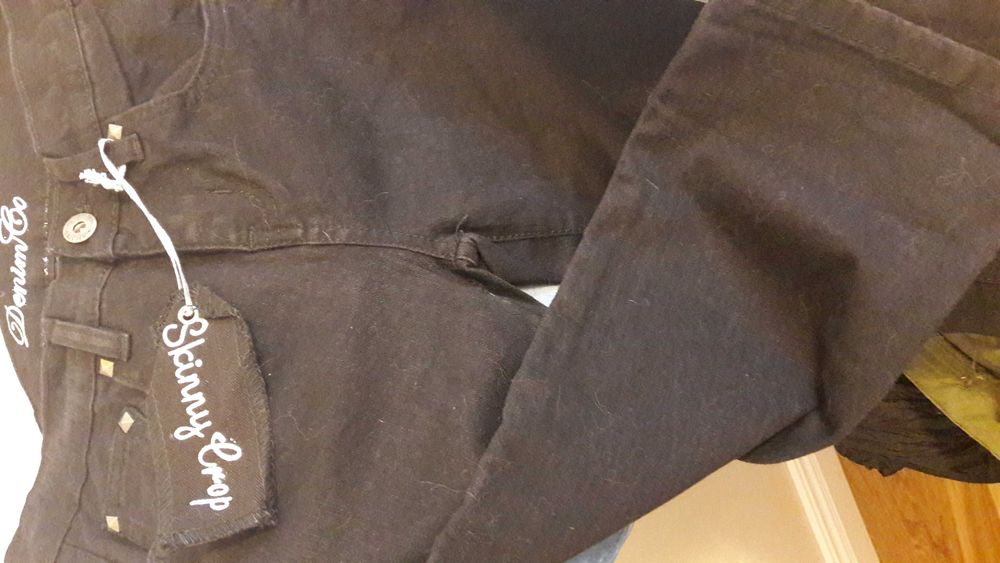 Spodnie Bermudy Denim czarne jeans dziewczęce