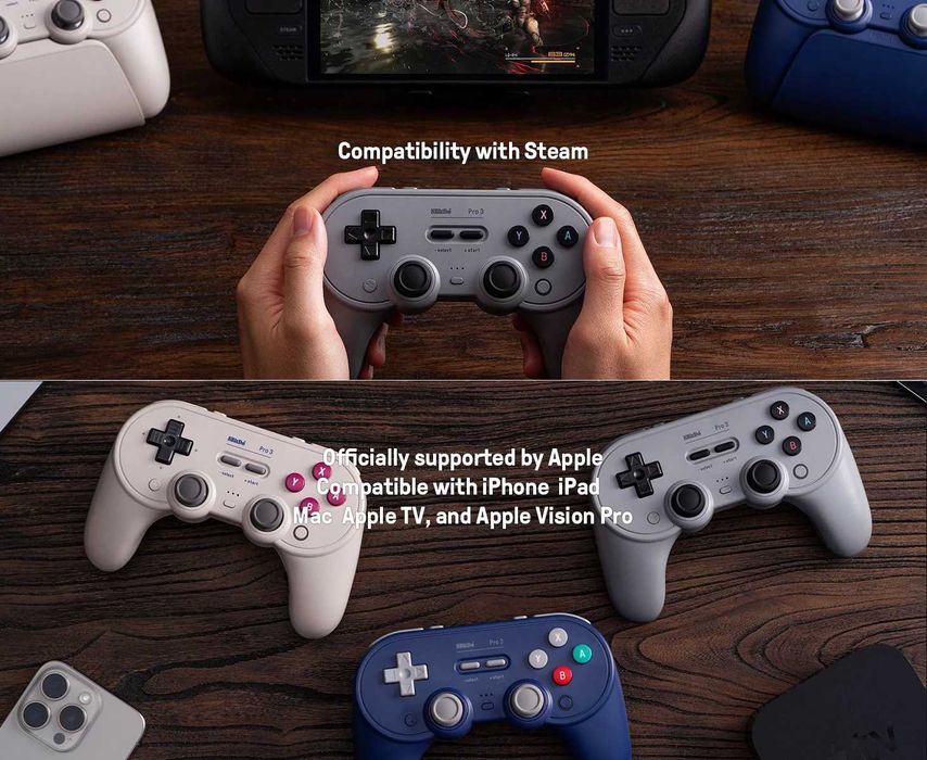 Геймпад 8BitDo Pro 3 для Windows/Android/Switch 1/2 TMR джойстик