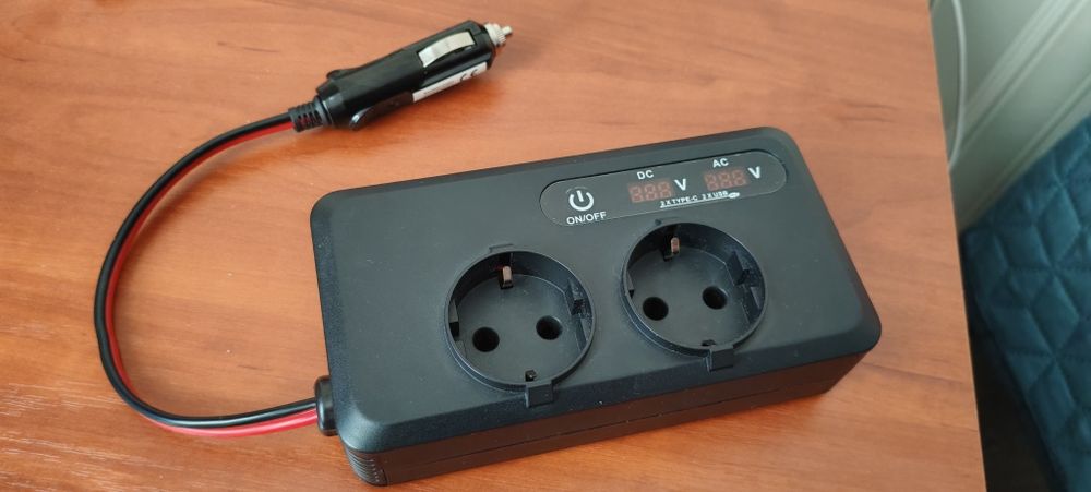 Автомобільний інвертор 12v - 220v 400w евро розетки usb-c