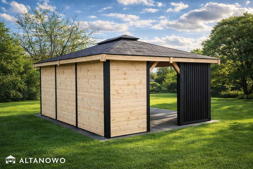 Altana nowoczesna drewniana 3x4m do ogrodu ogrodowa | producent | rod