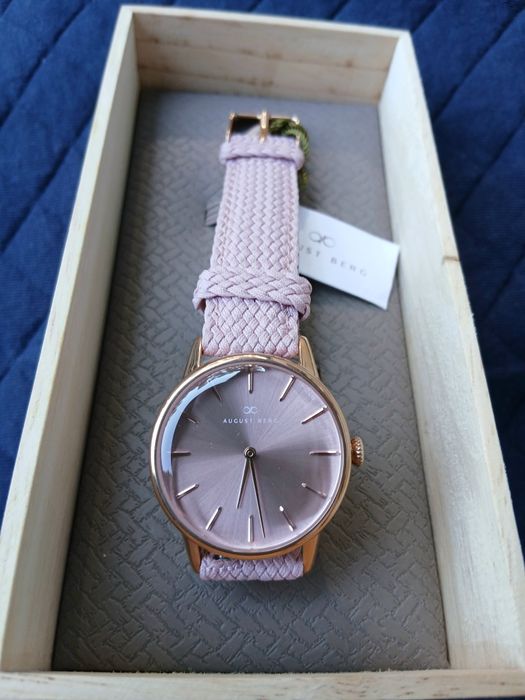 NOWY zegarek August Berg Serenity Pink Perlon - Rose Gold