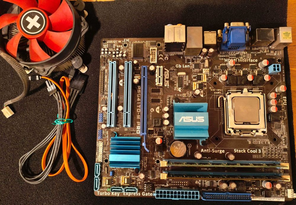 ASUS P5G41T-M PRO + Intel Core 2 Quad Q9500 + 6gb ram + Wentylator