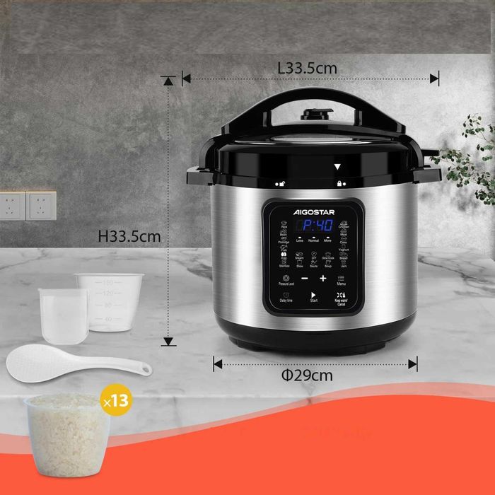 Szybkowar Parowar MULTICOOKER Aigostar B302024EH 6L 1000W 18 FUNKCJI