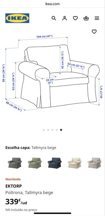 Poltrona individual - Ektorp - Ikea