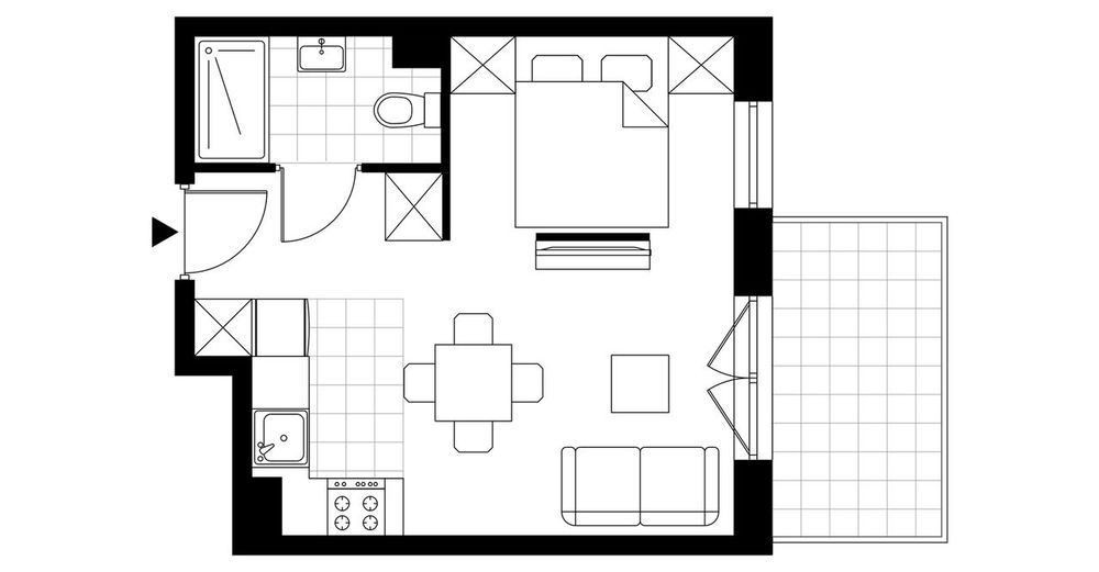 1-pokojowe mieszkanie 27m2 + balkon